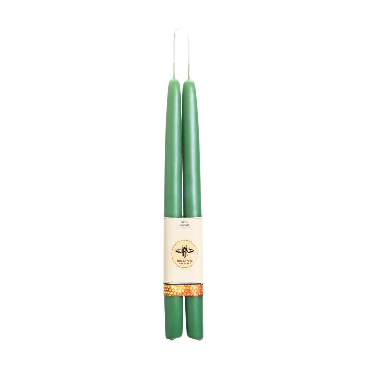 Moss Green Candles, Hand Dipped Beeswax Taper Candles, 12-Hour Long Burn, Pure Beeswax Candle 12 x 7/8, All Natural Rich Colorin