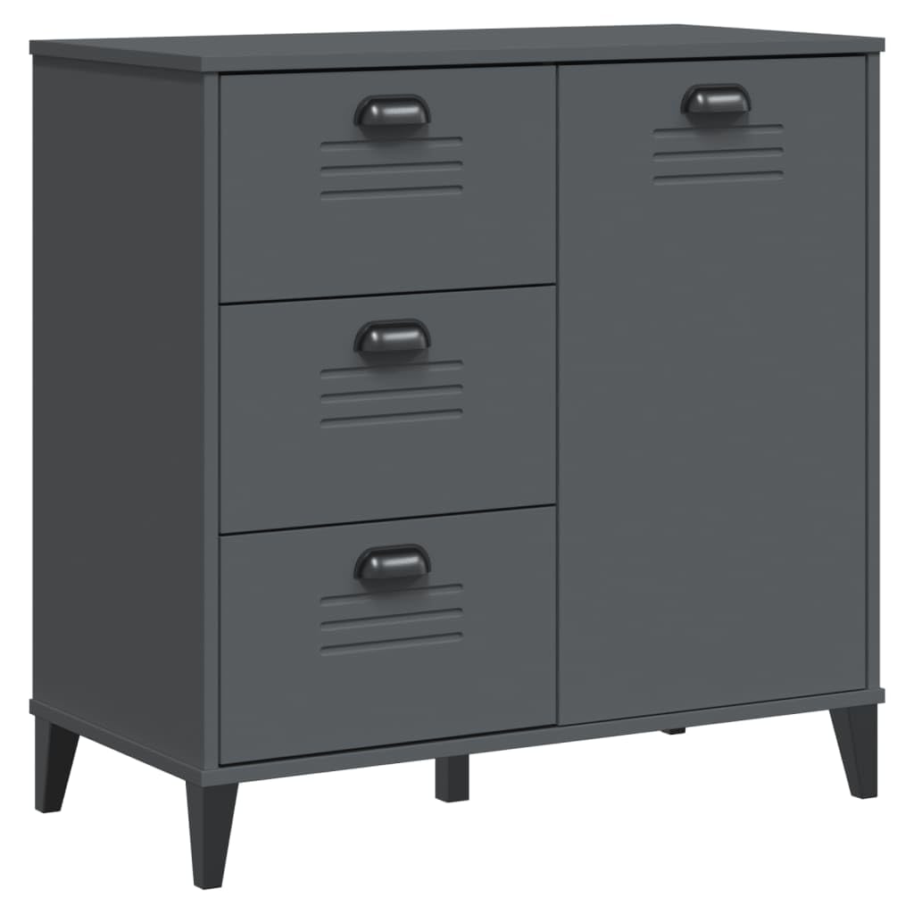 vidaXL Sideboard/Storage Buffet Side Cabinet - Engineered Wood, Anthracite Gray, 4 Handles, Industrial, 31.5x15.7x31.5