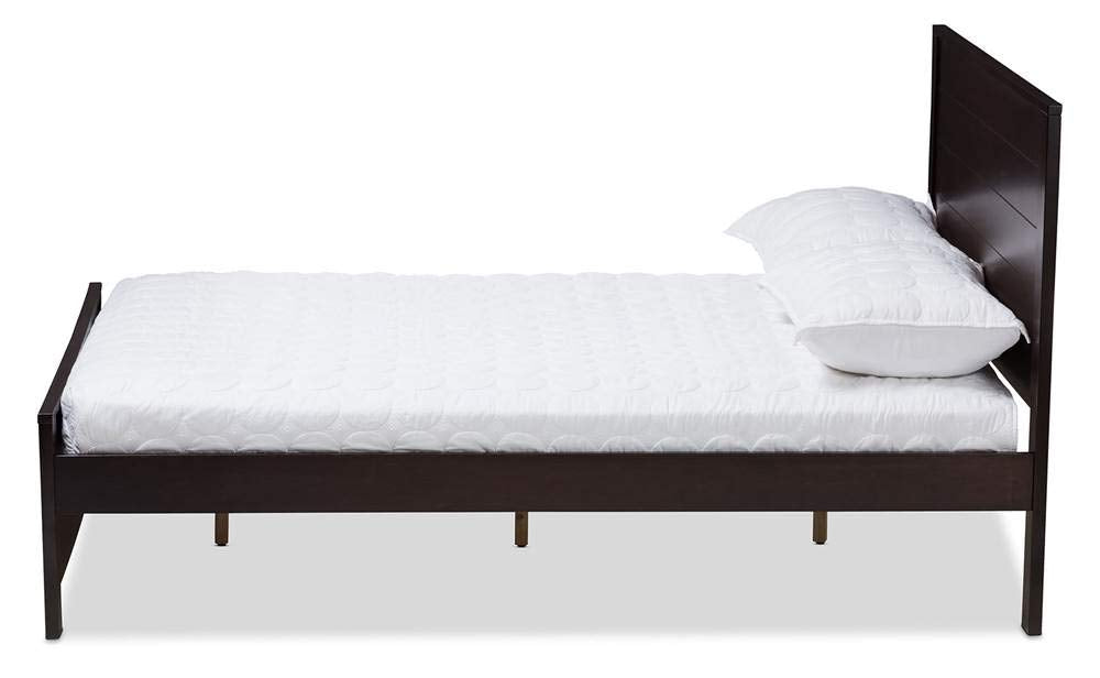 Baxton Studio Catalina Modern Classic Mission Style Platform Bed Brown/Full//Dark Wood/Mission/Rubber Wood/Poplar