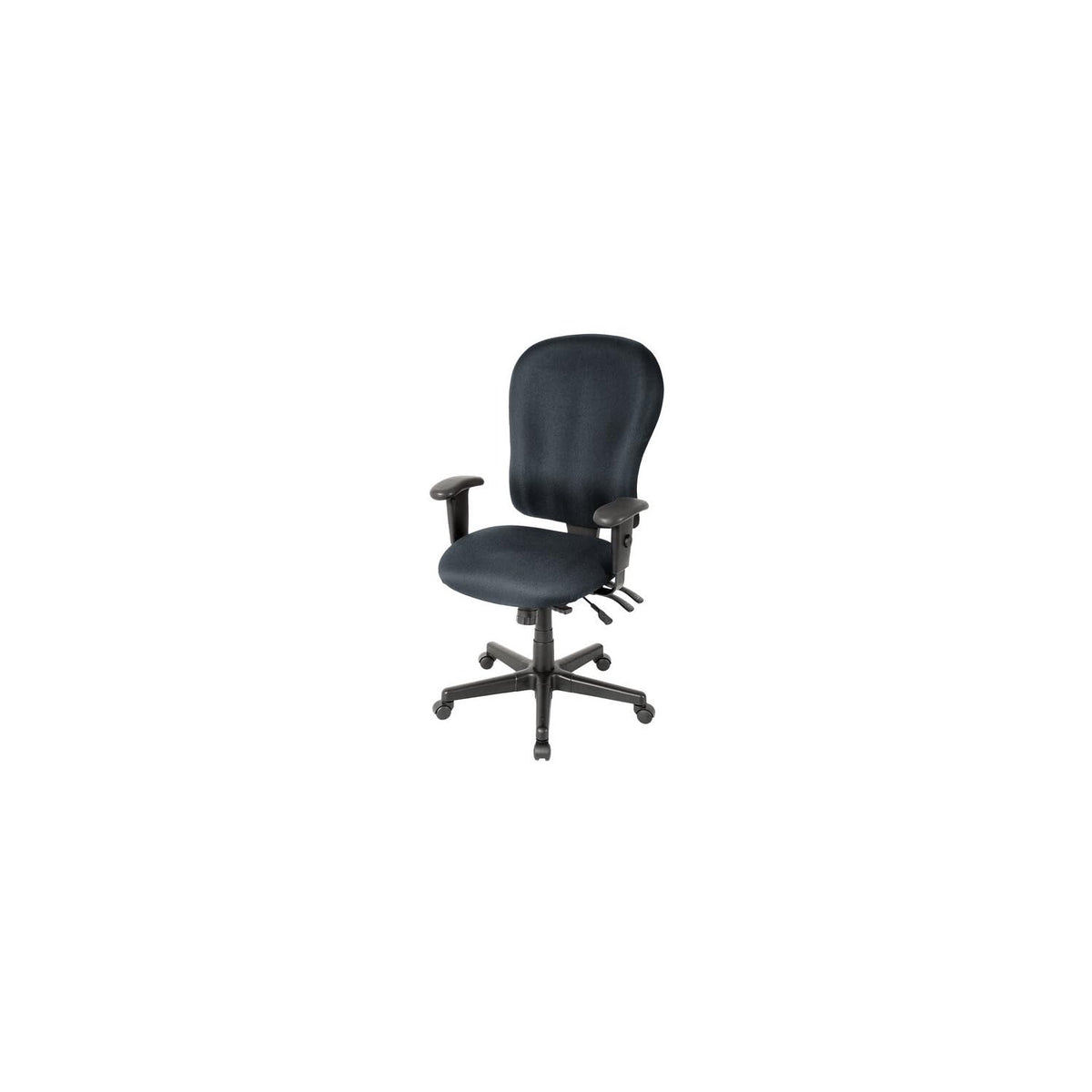 HomeRoots Charcoal Fabric Seat Swivel Adjustable Task Chair Fabric Back Plastic Frame