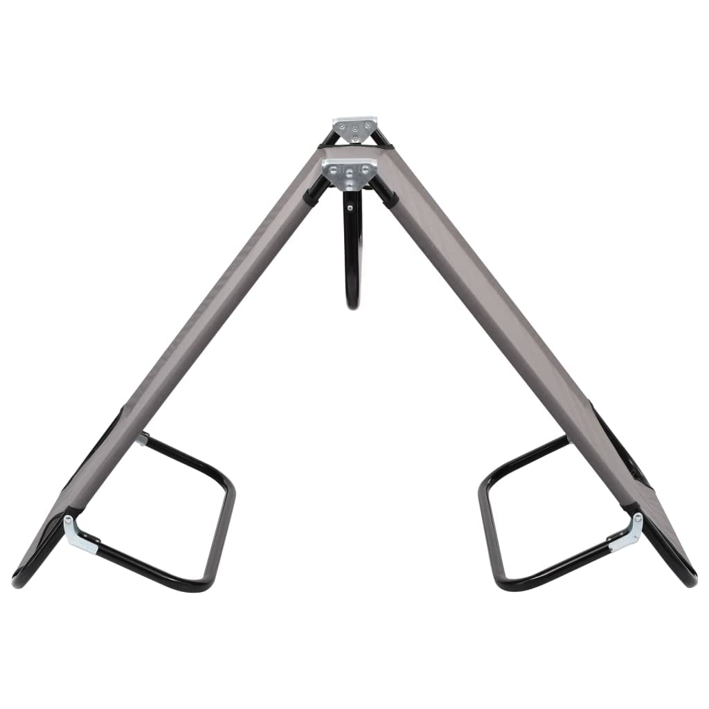 vidaXL Foldable Patio Camping Bed, Gray - Lightweight Outdoor Sun Lounger with Powder-Coated Steel Frame, 600D Polyester Fabric with PE Coating, Great Stability, Easy Storage and Transport, 264.6 ...