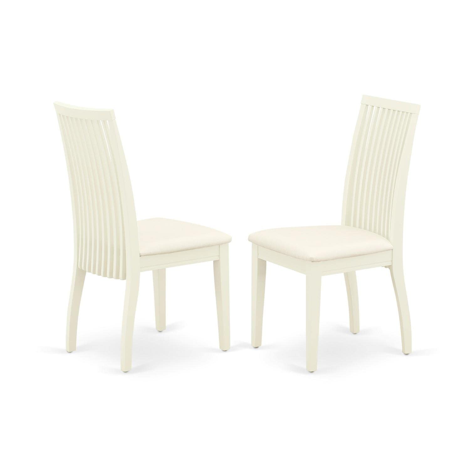 East West Furniture HLIP3-BMK-W 3 Piece Dining Set Contains a Round Dining Room Table with Pedestal and 2 Kitchen Chairs, 42x42 Inch, Buttermilk & Cherry