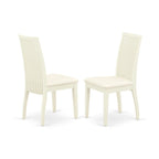 East West Furniture SUIP3-BMK-W 3 Piece Kitchen Table & Chairs Set Contains a Round Dining Room Table with Dropleaf & Shelves and 2 Dining Chairs, 42x42 Inch, Buttermilk & Cherry