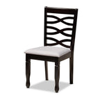Baxton Studio Lanier Modern and Contemporary Grey Fabric Upholstered and Dark Brown Finished Wood 7-Piece Dining Set