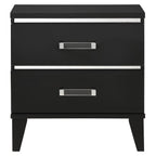 Acme Chelsie Wooden 2-Drawer Nightstand with Acrylic Bar Handles in Black