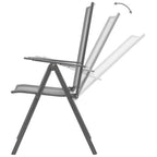 vidaXL 3 Piece Patio Dining Set in Durable Anthracite Steel - Weather and Rust Resistant Outdoor Furniture Set with Adjustable Chairs and Convenient Folding Design for Space Saving.