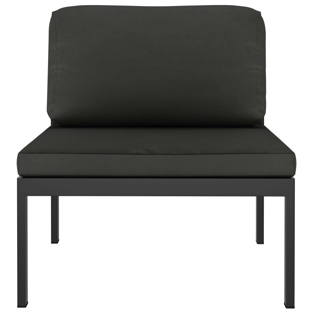 Sectional Middle Sofa with Cushions Aluminum Anthracite