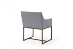 HomeRoots Grey Gray Velvet Antique Brass Dining Chair