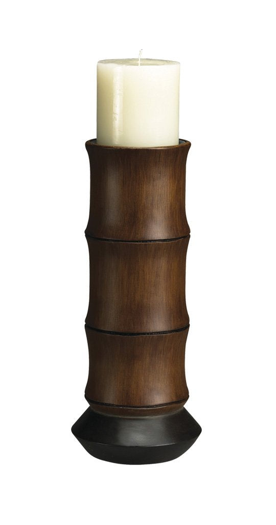 Cal Lighting BO-882LC Tropical/British Colonial Candle Holder from Bamboo Design Collection in Bronze/Dark Finish,