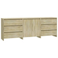 Vidaxl Sideboard 3 Piece Home Indoor Bedroom Living Room Highboard Buffet Side Storage Console Cabinet Furniture Sonoma Oak Engineered Wood