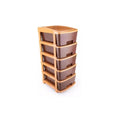 Cospex Plastic Modular Drawer 5 Tier Organisers, Drawers For Storage, For Office, Home, Multiple Use Colour Dark Brown  Large(W