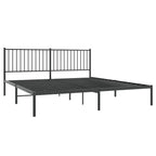 vidaXL Classic Bed Frame with Headboard, Robust Powder-Coated Steel Construction, Extra Under Bed Storage, Elegant Design, Easy Assembly, Black, 72"x83.9"