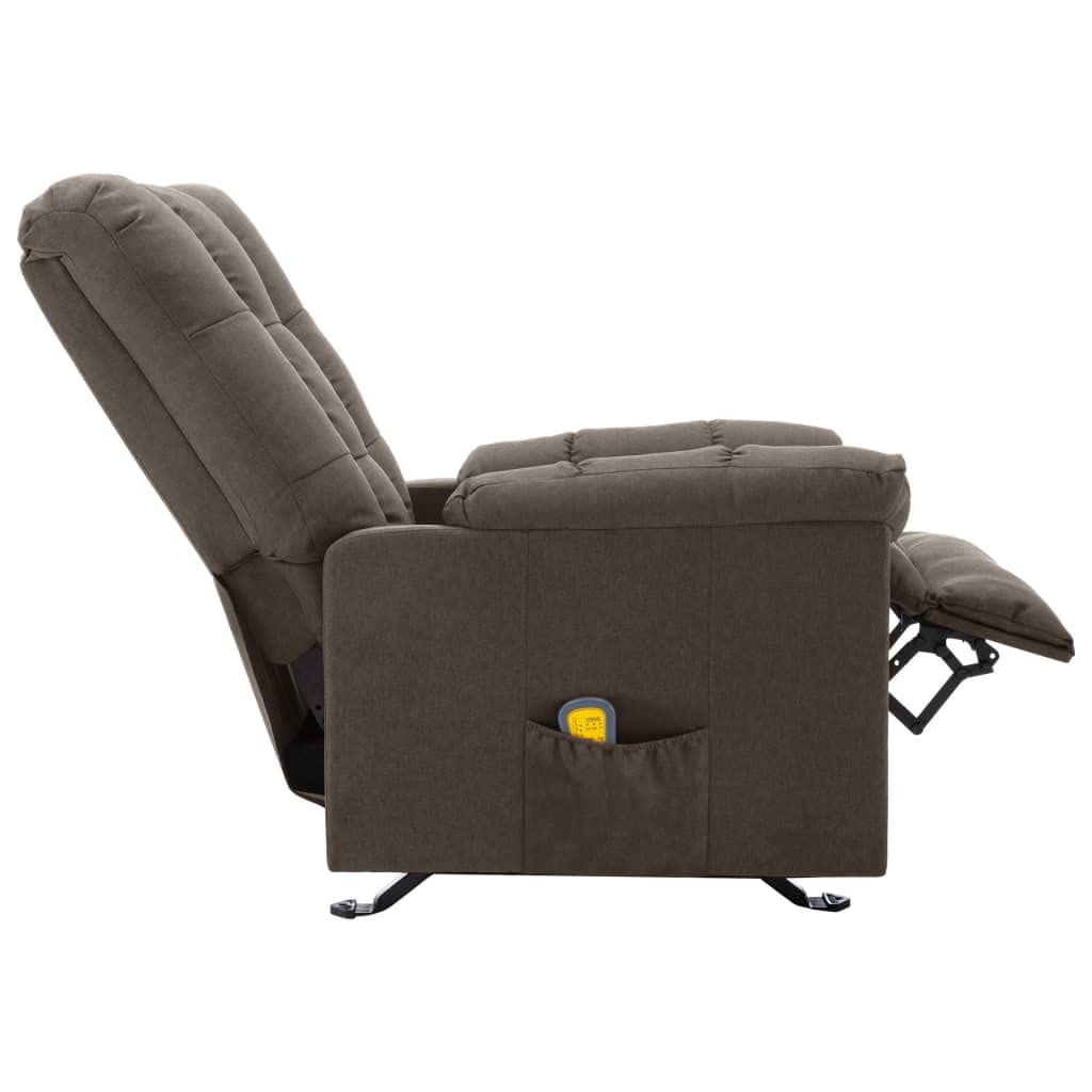 vidaXL Brown Modern Massage Chair - Recliner with Polyester Fabric, Plywood and Metal Construction, Comfortable Seating, Ideal for Relaxation