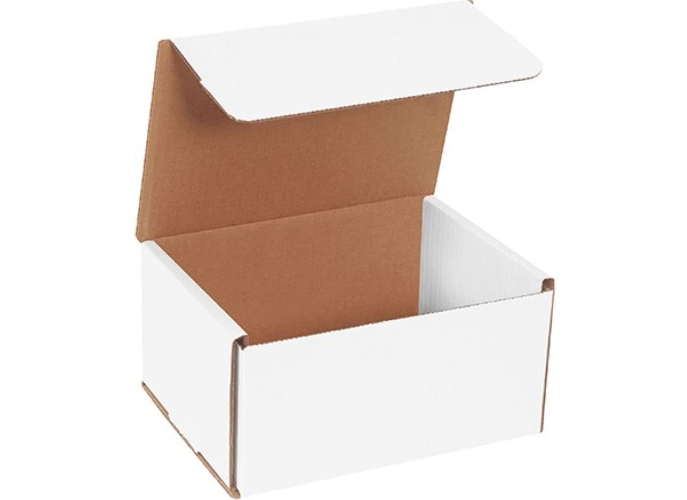 Secure Seal Shipping Boxes - 8X6X4' Mailers - White Foldable Corrugated Cardboard Packaging For Mailing, Moving, Storage, And O