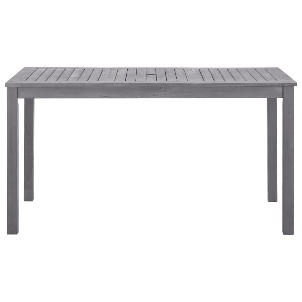 vidaXL Solid Acacia Wood Patio Table Garden Outdoor Terrace Balcony Backyard Porch Dinette Dinner Camping Table Home Furniture Wooden Gray Wash