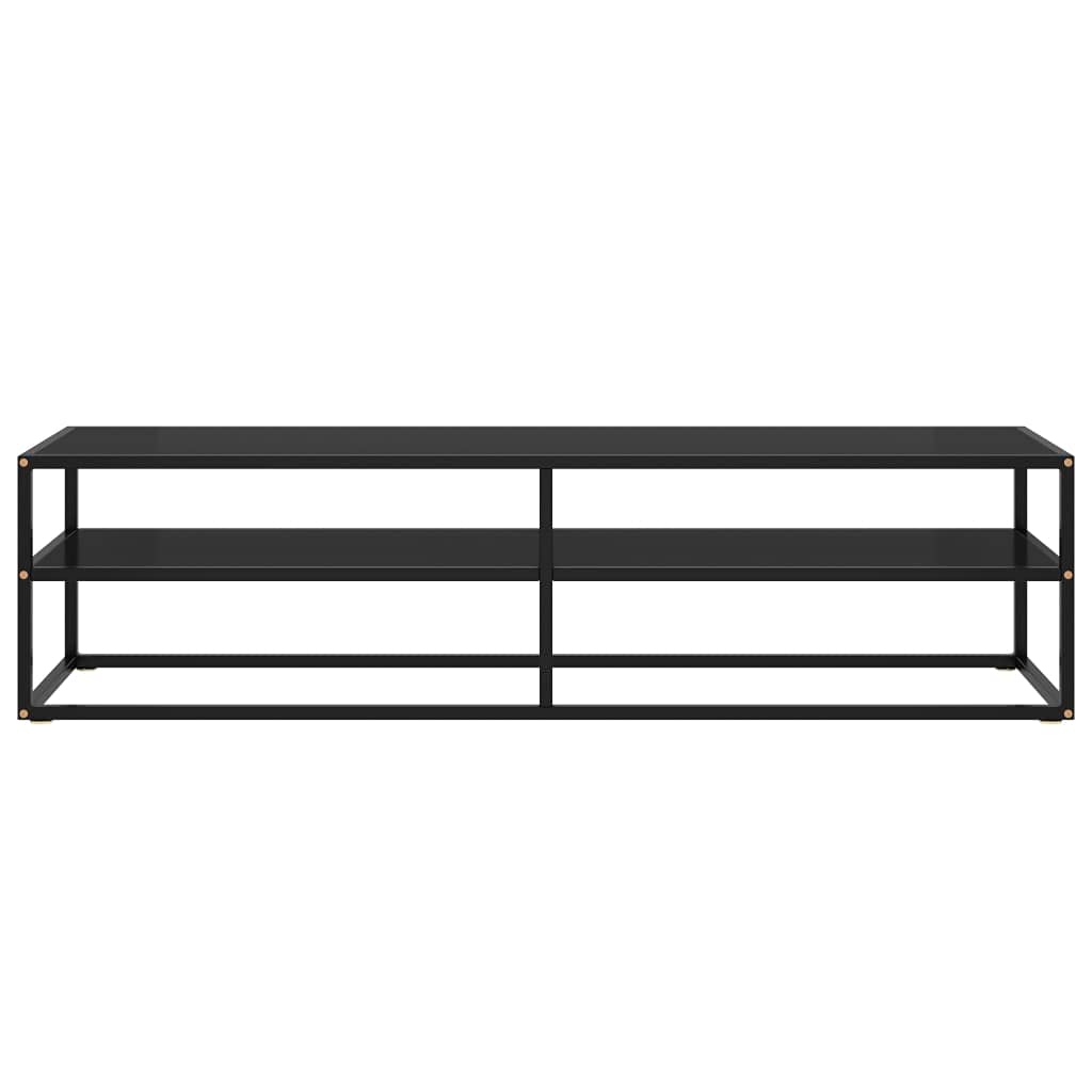 vidaXL TV Stand TV Console Wall-Mounted Sideboard with Tempered Glass Black