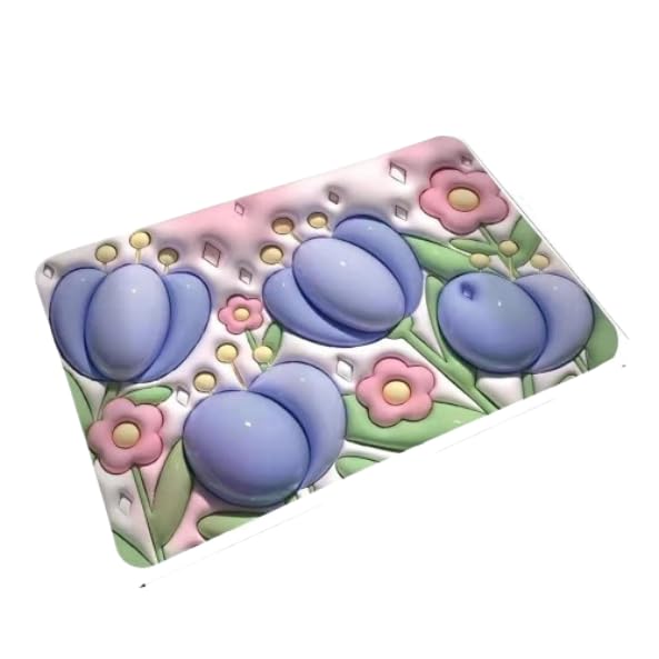 Di10s Bathroom Stone Mat | 3D Eye Soft Floral Diatom Mud Drain Pad | Quick Dry Splash Guard Drying Pad with Strong Absorption f