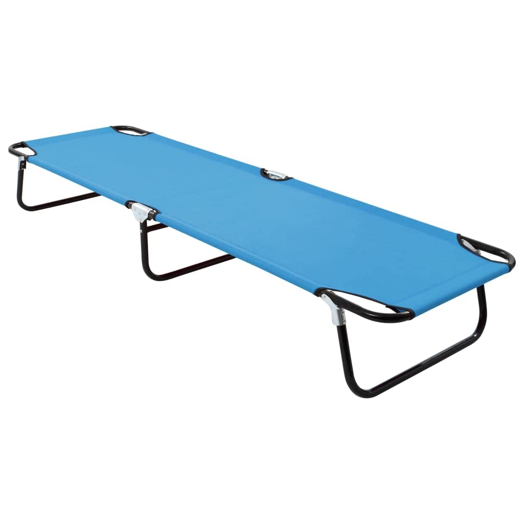 vidaXL Foldable Sun Lounger - Rust-Free Steel Frame, 600D Polyester Fabric Weather-Resistant, Lightweight and Portable - Ideal for Campers, Outdoors - Turquoise Blue, 74.8" x 22.8" x 11".