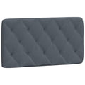 vidaXL Velvet Headboard Cushion - Hanging Pillow Back Support for Bedroom, Dark Gray, Foam-Filled, Wall Mount/Frame Compatible, 40.2x2.4x18.9