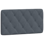 vidaXL Velvet Headboard Cushion - Hanging Pillow Back Support for Bedroom, Dark Gray, Foam-Filled, Wall Mount/Frame Compatible, 40.2x2.4x18.9