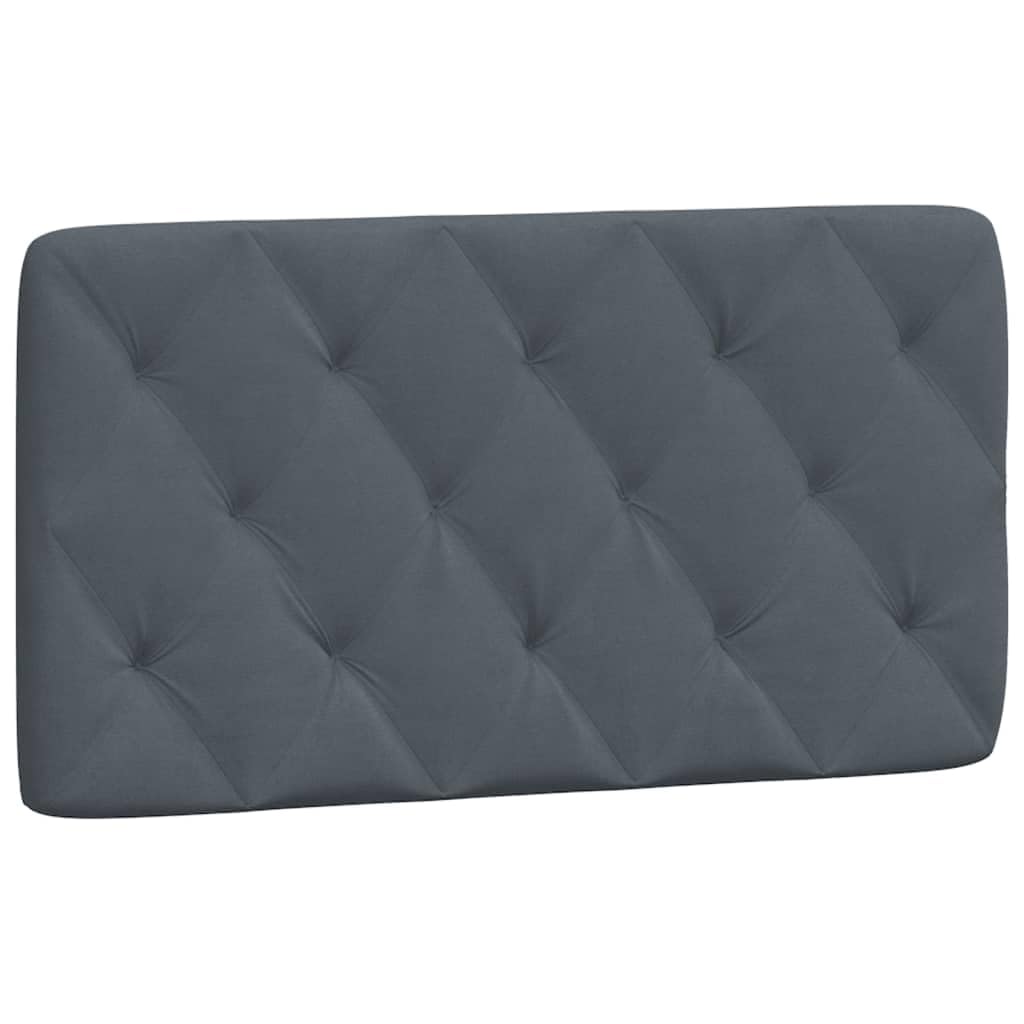 vidaXL Velvet Headboard Cushion - Hanging Pillow Back Support for Bedroom, Dark Gray, Foam-Filled, Wall Mount/Frame Compatible, 40.2x2.4x18.9