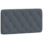 vidaXL Velvet Headboard Cushion-Dark Gray, Decorative Pillow Back, Hanging Design, Diamond Detail, Bedroom Comfort-40.2"x18.9"