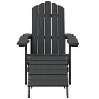 vidaXL Adirondack Chairs Set with Footstools - Durable HDPE Patio Furniture - Anthracite Color - Suitable for Garden, Patio, Terrace