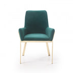 HomeRoots Steel, Fabric Green Velvet Gold Dining Chair