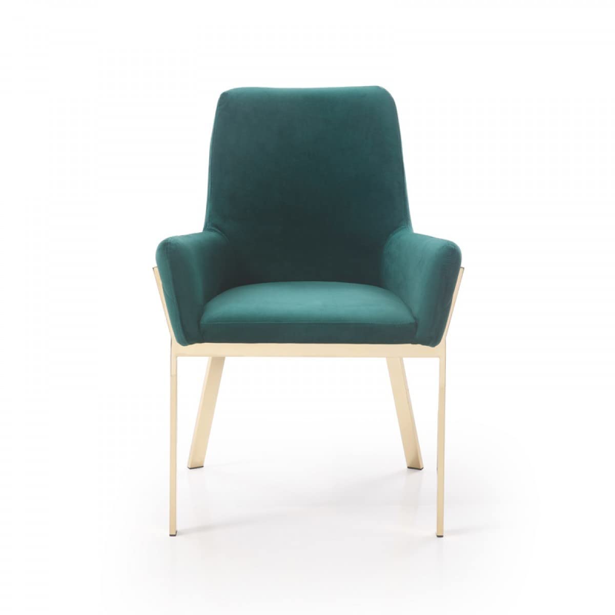 HomeRoots Steel, Fabric Green Velvet Gold Dining Chair