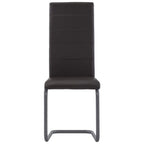 vidaXL Cantilever Dining Chairs - Set of 4, Durable Faux Leather Upholstery, Stylish and Modern Design, Great for Home or Office, Brown