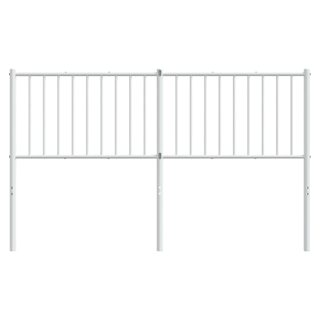 vidaXL Metal Headboard – White Steel Construction with Stable Legs – Easy-to-Install Back Support Providing Bedroom Furniture
