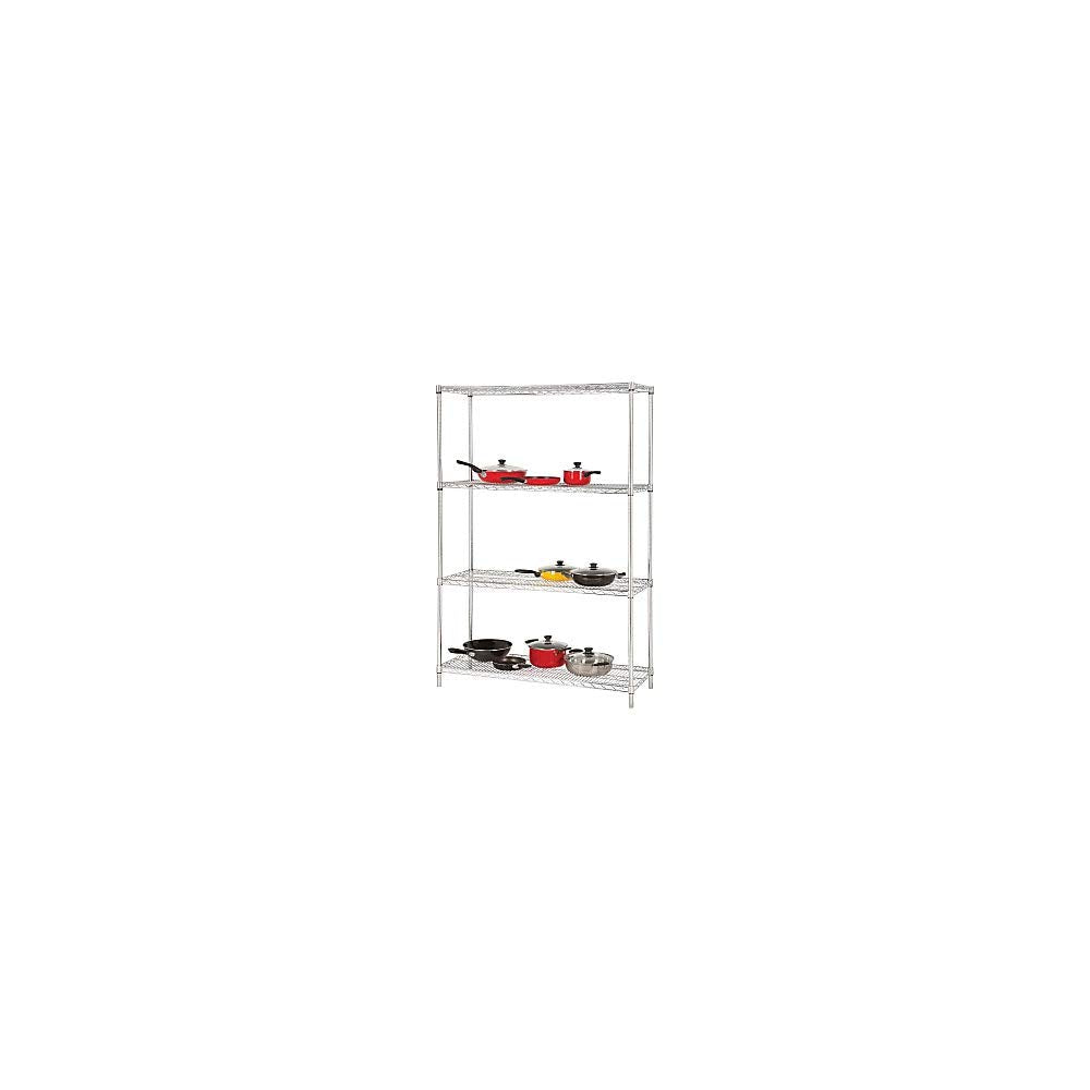 Lorell Llr84187 Industrial Chrome Wire Shelving Starter Kit
