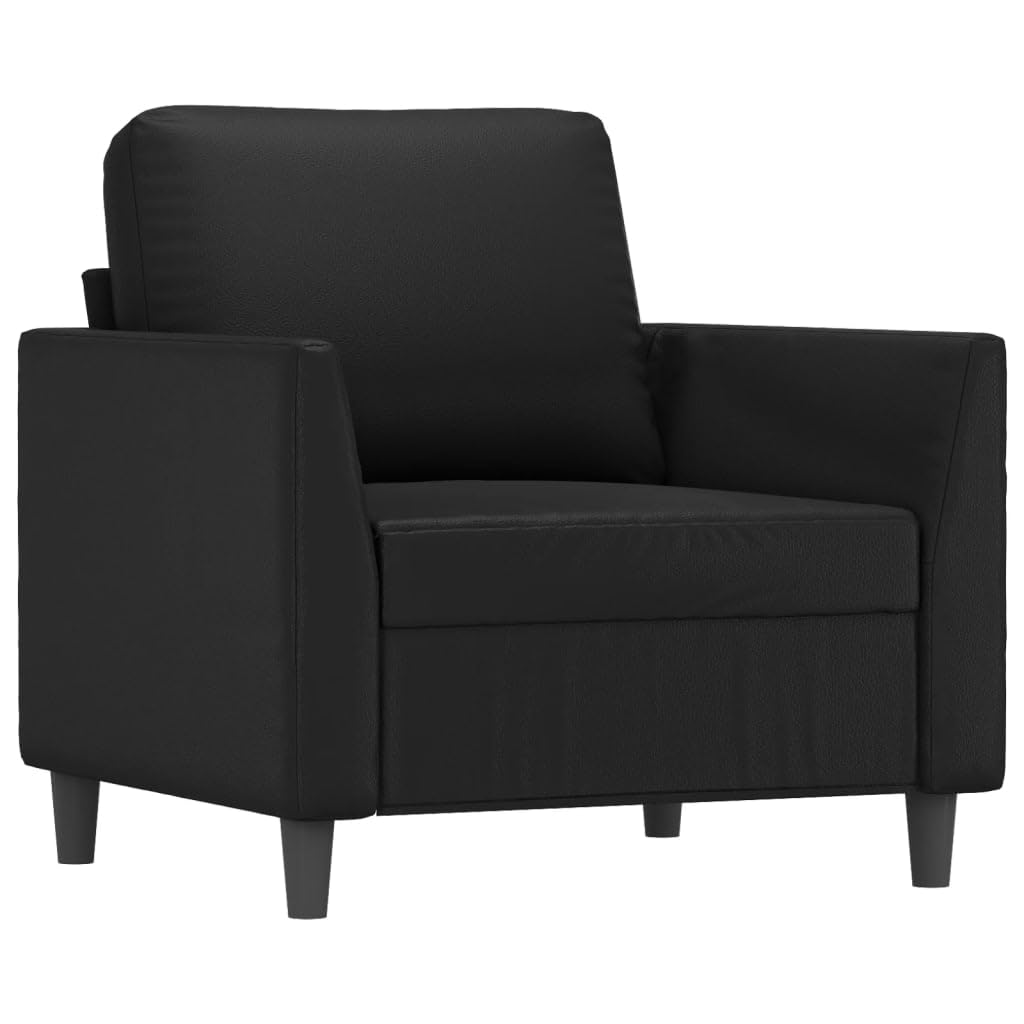 vidaXL Black Faux Leather Sofa Chair