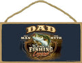 SJT ENTERPRISES, INC. DAD, The Man, The Myth, The Fishing Legend 5' x 10' Wood Plaque Sign - Features The Artwork of Buckwear 