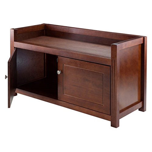 Stylish Walnut Finish Entryway Storage Bench with Ample Space | 39.76' W x 15.35' D x 21.65' H | 47.55 lbs