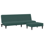 vidaXL 2-Piece Sofa Set - Dark Green Velvet Convertible Sofa Bed/Footstool for Living Room/Bedroom
