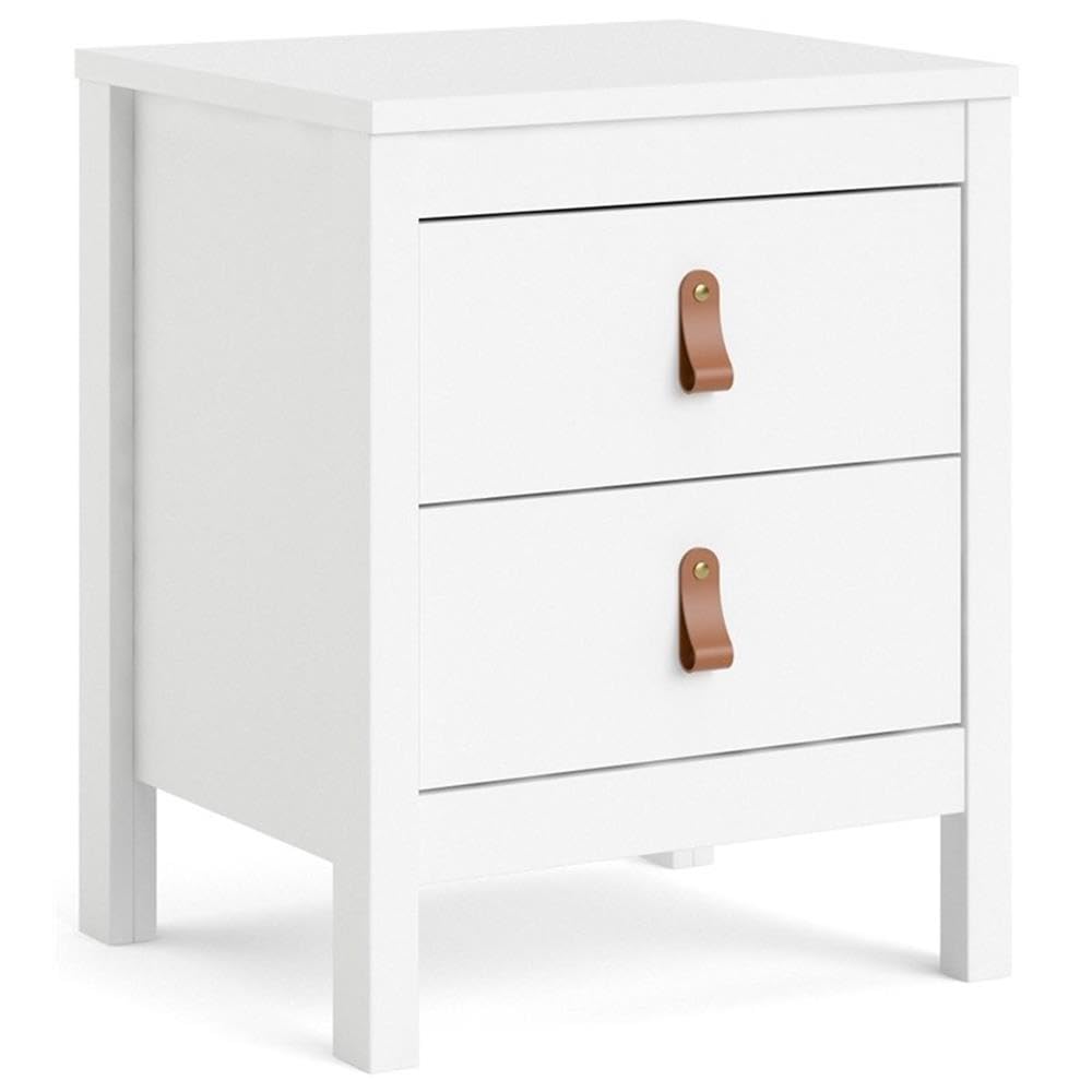 Madrid 2 Drawer Nightstand, White