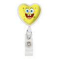 Spongebob Goofy Smile Face Heart Lanyard Retractable Reel Badge Id Card Holder