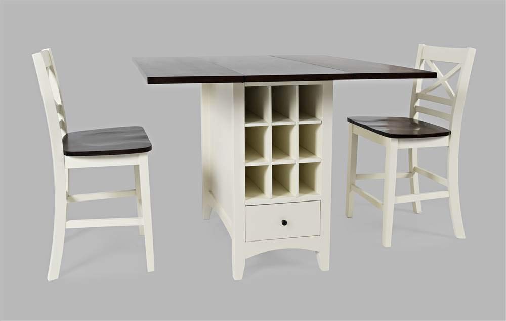 Jofran Asbury Park Dining Table Set, Counter Height, White