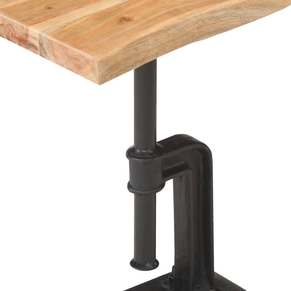 vidaXL Industrial Side Table - Light Wood, Rectangular, Solid Acacia & Cast Iron Frame, Handcrafted, Living Room Furniture