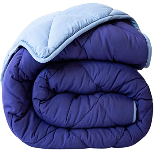 Viscosoft All Seasons Down Alternative Comforter Full - Cooling Breathable Reversible Premium Soft Microfiber Light Blue/Navy Du