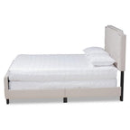 Baxton Studio Marion Modern Transitional Beige Fabric Upholstered Button Tufted Full Size Panel Bed