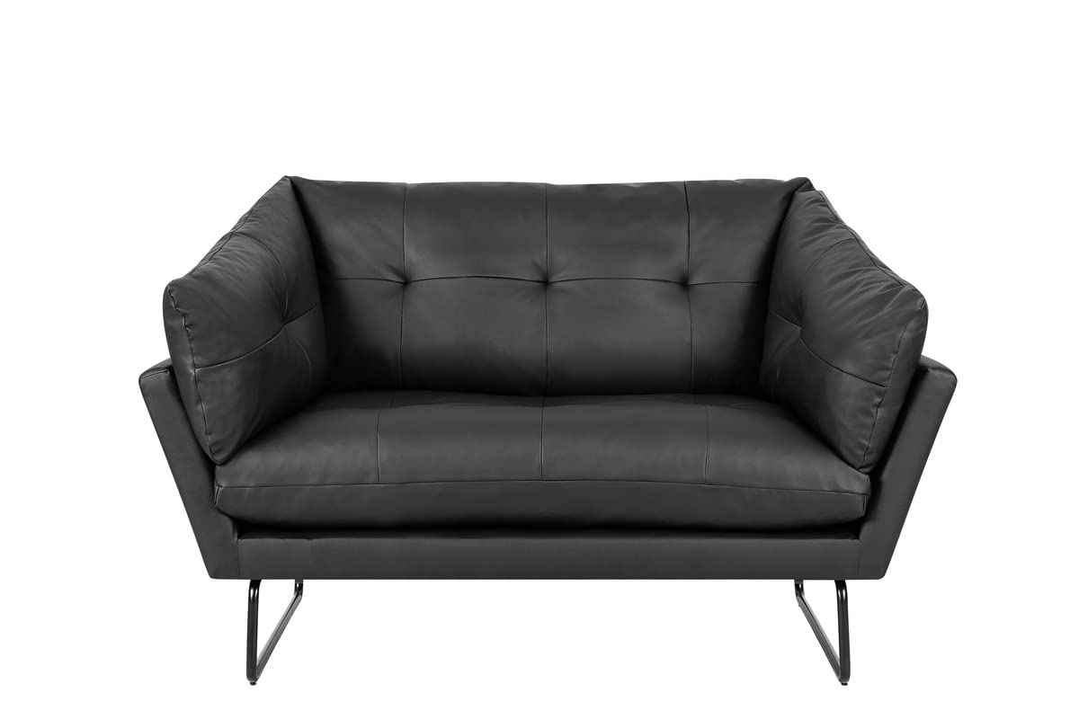 Lilola Home Karla Black PU Leather Contemporary Loveseat