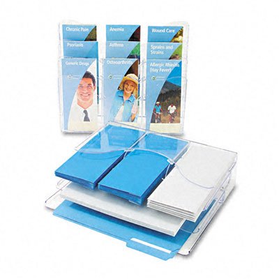 Three-Tier Document Organizer With Dividers, 14w x 3 1/2d x 11 1/2h, Clear