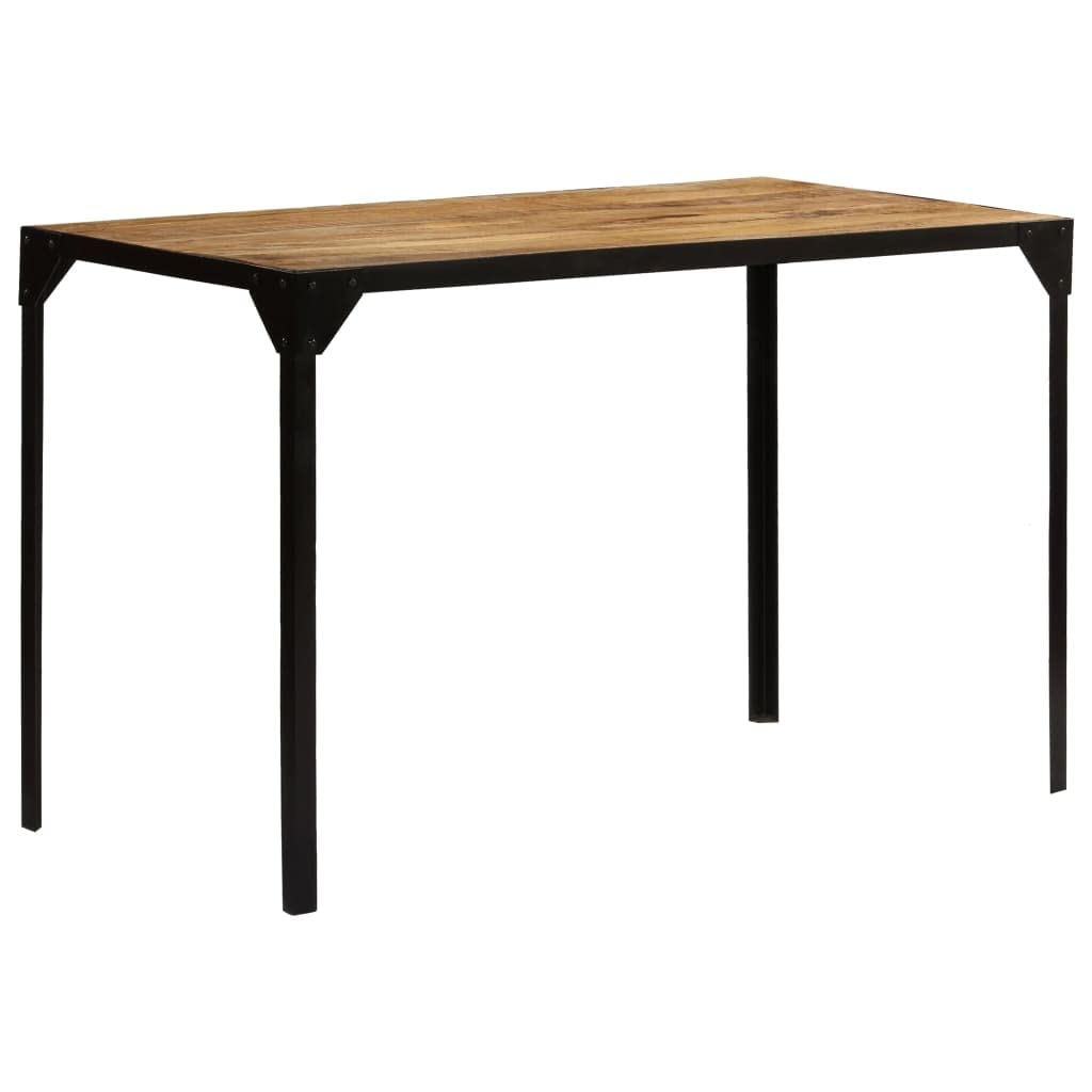 vidaXL Dining Table, Industrial-Style, Versatile Usability as Computer Desk or Writing Desk, Constructed from Durable Solid Rough Mango Wood and Steel, Easy Assembly, Handcrafted Design, Unique Co...