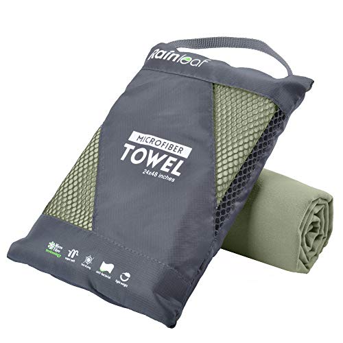 Rainleaf Microfiber Towel 20X40 Inches Army Green