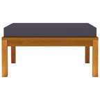 vidaXL Solid Acacia Wood Footrest with Dark Gray Cushion - Durable Outdoor Patio Furniture for Comfortable and Stylish Garden Lounge Sets