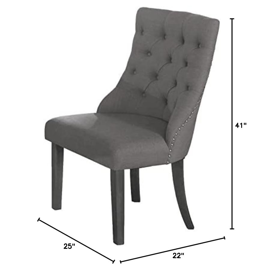 Best Quality Dark Gray Linen Fabric Dining Chair