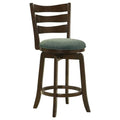 Coaster Home Furnishings Murphy Ladder Back Counter Height Swivel Bar Stool Dark Cherry and Hunter Green