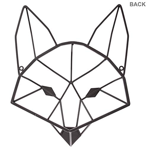 Everydecor Metal Fox Head Wall Art Decor - Brown Geometric Design, 35L x 16W inches for Home, Office, Kitchen, and Farmhouse Use